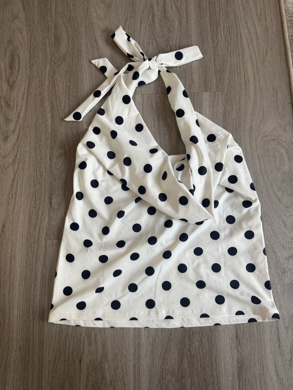 Cotton On White Tank Top with Black Polka Dots